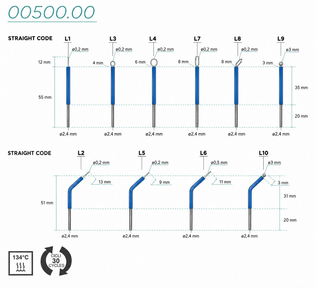 Elektrody 00500.00 5cm